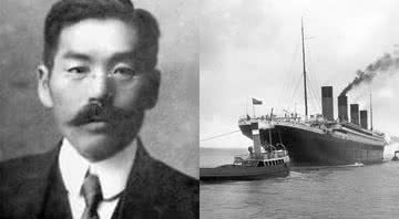 Masabumi Hosono (à esq.) em montagem junto ao Titanic (à dir.) - Wikimedia Commons