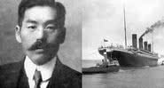 Masabumi Hosono (à esq.) em montagem junto ao Titanic (à dir.) - Wikimedia Commons