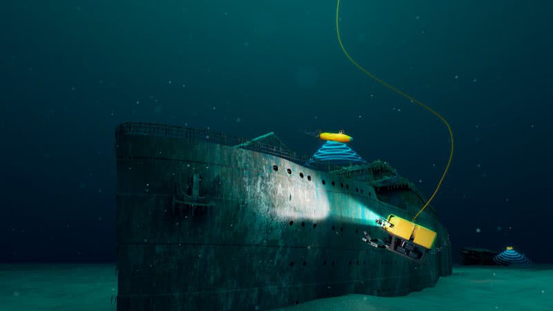 Destroços no fundo do mar do Titanic - Getty Images