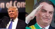 Montagem com os presidentes Donald Trump e Jair Bolsonaro - Divulgação