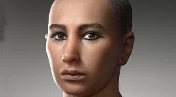 A reconstrução facial do faraó Tutancâmon (Foto: Reprodução / Moraes et.al)
