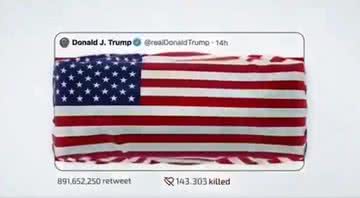 Publicação do veículo oficial de notícias do Irã apresenta sátira ameaçadora de tweet de Donald Trump - Reprodução Twitter