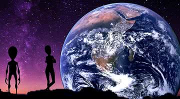 Imagem ilustrativa de alienígenas observando a Terra - Pixabay