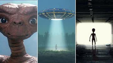 Montagem com cena do filme E.T e imagens ilustrativas - Divulgação e Pixabay