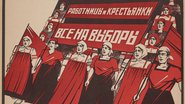 Parte de um cartaz feito na época da Revolução Russa - Domínio Público