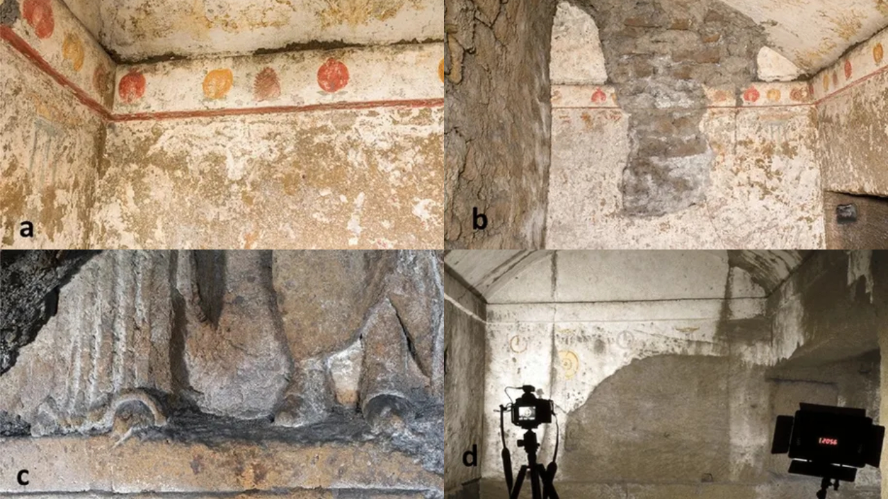 Imagens obtidas da necrópole grega descoberta em Nápoles