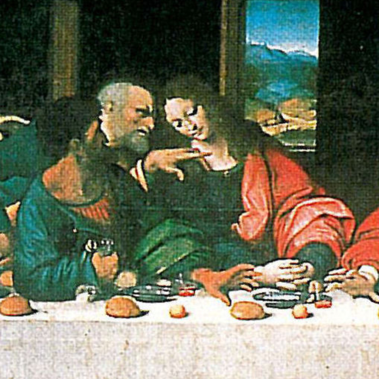 Judas, Pedro e João em 'A Última Ceia'