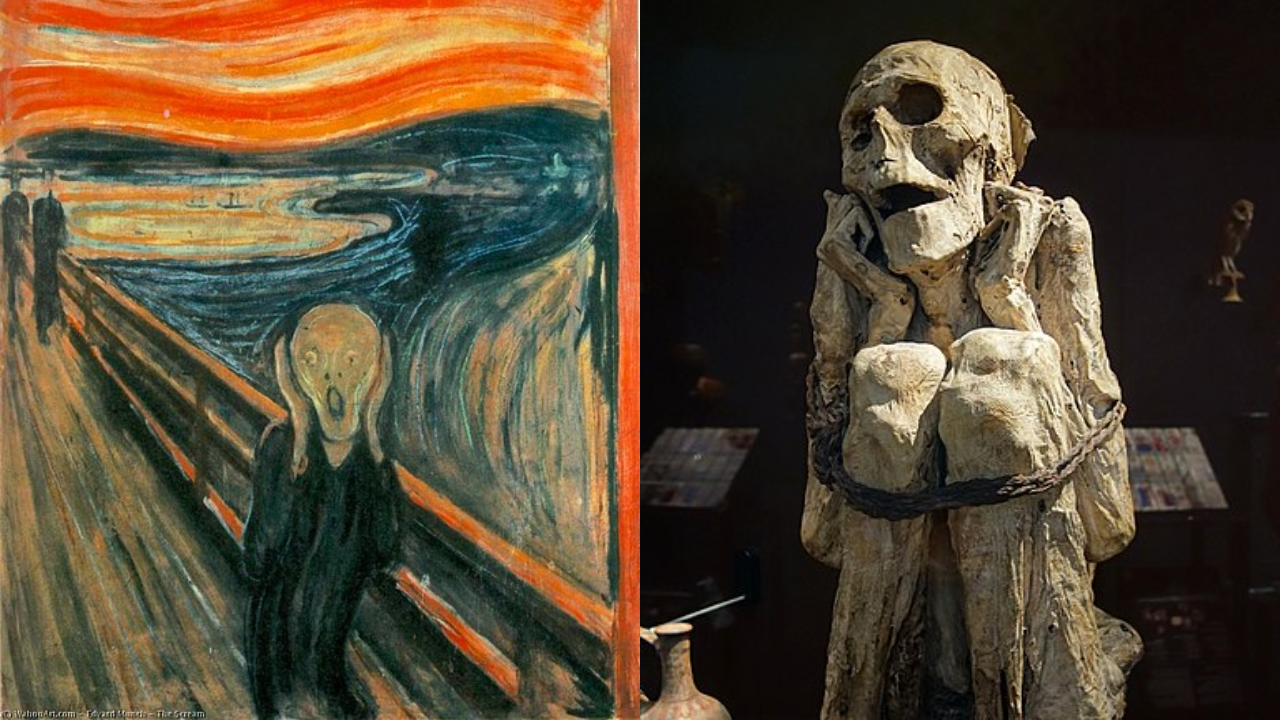 'O Grito', de Edvard Munch, e múmia de guerreiro Chachapoyas descoberta em 1877