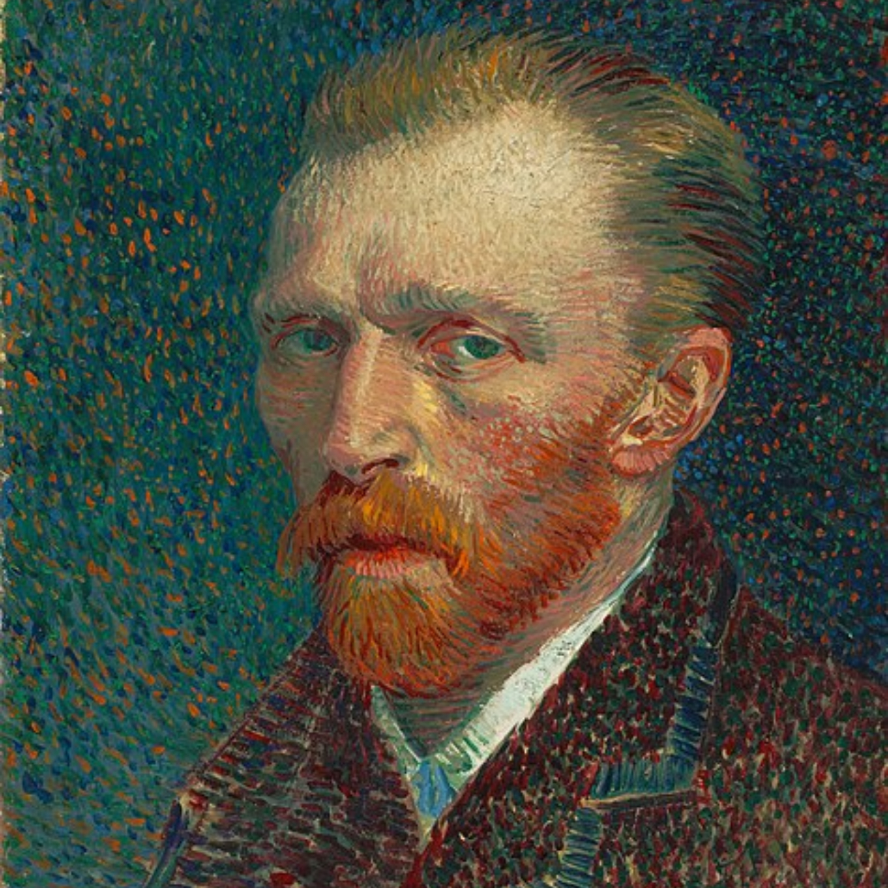 Recorte de um autorretrato de Vincent van Gogh