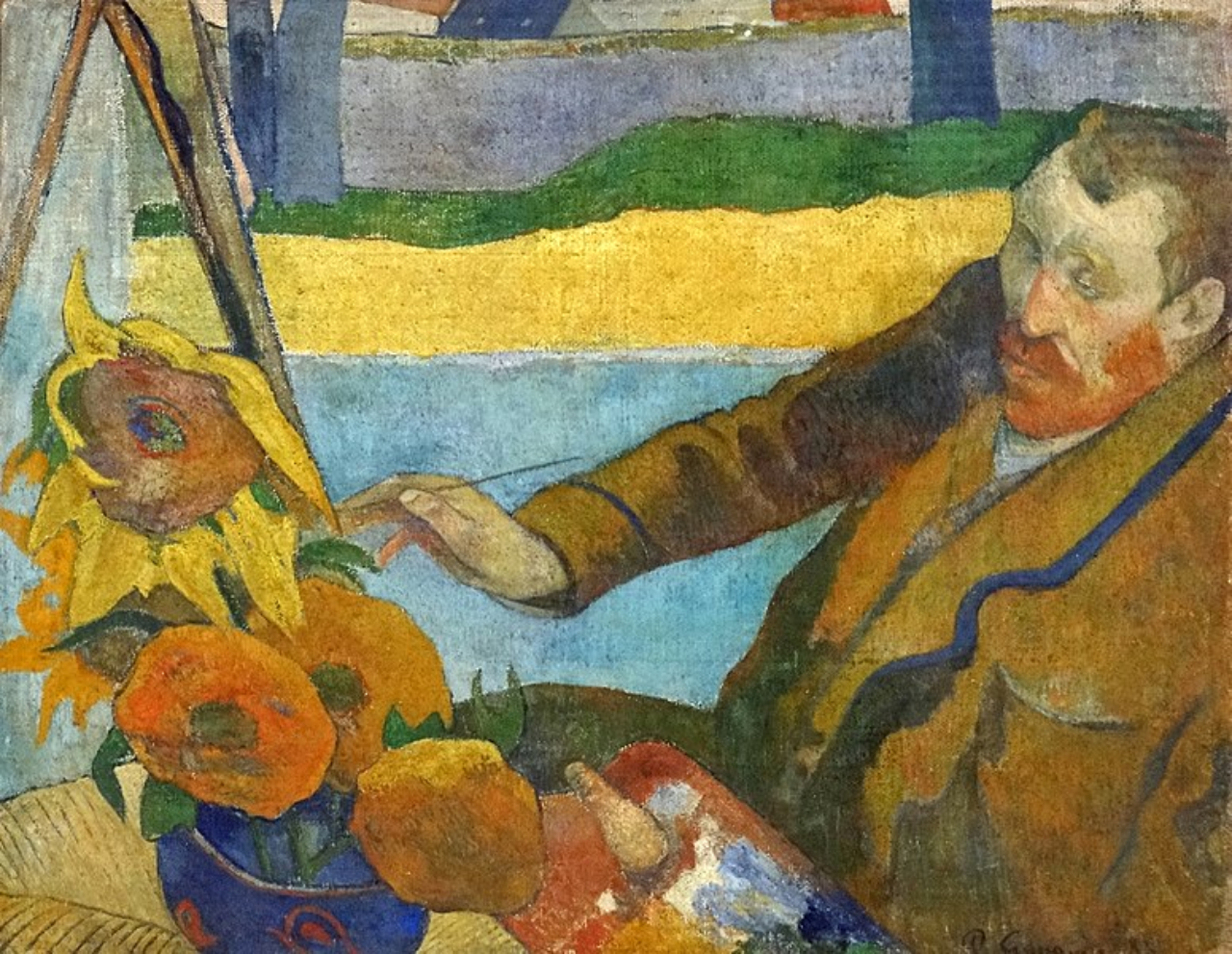 Quadro 'Vincent van Gogh pintando girassóis', de Paul Gauguin