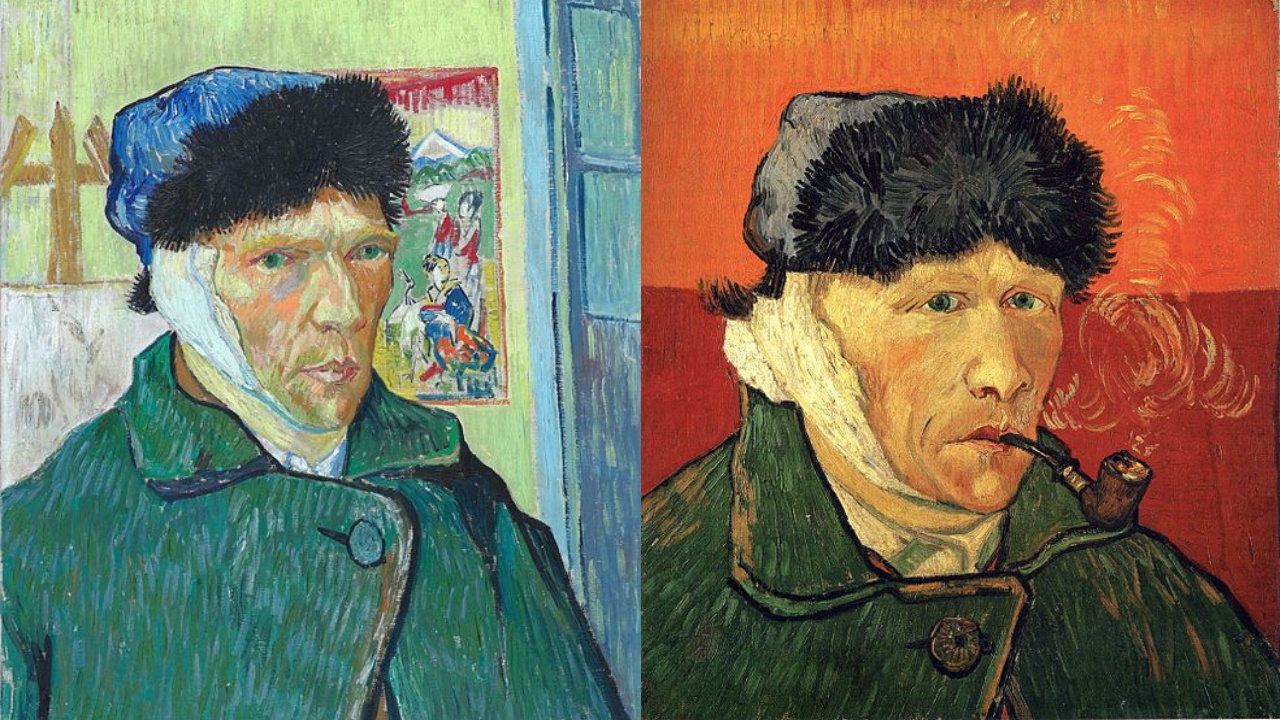 Os dois autorretratos de van Gogh sem a orelha esquerda