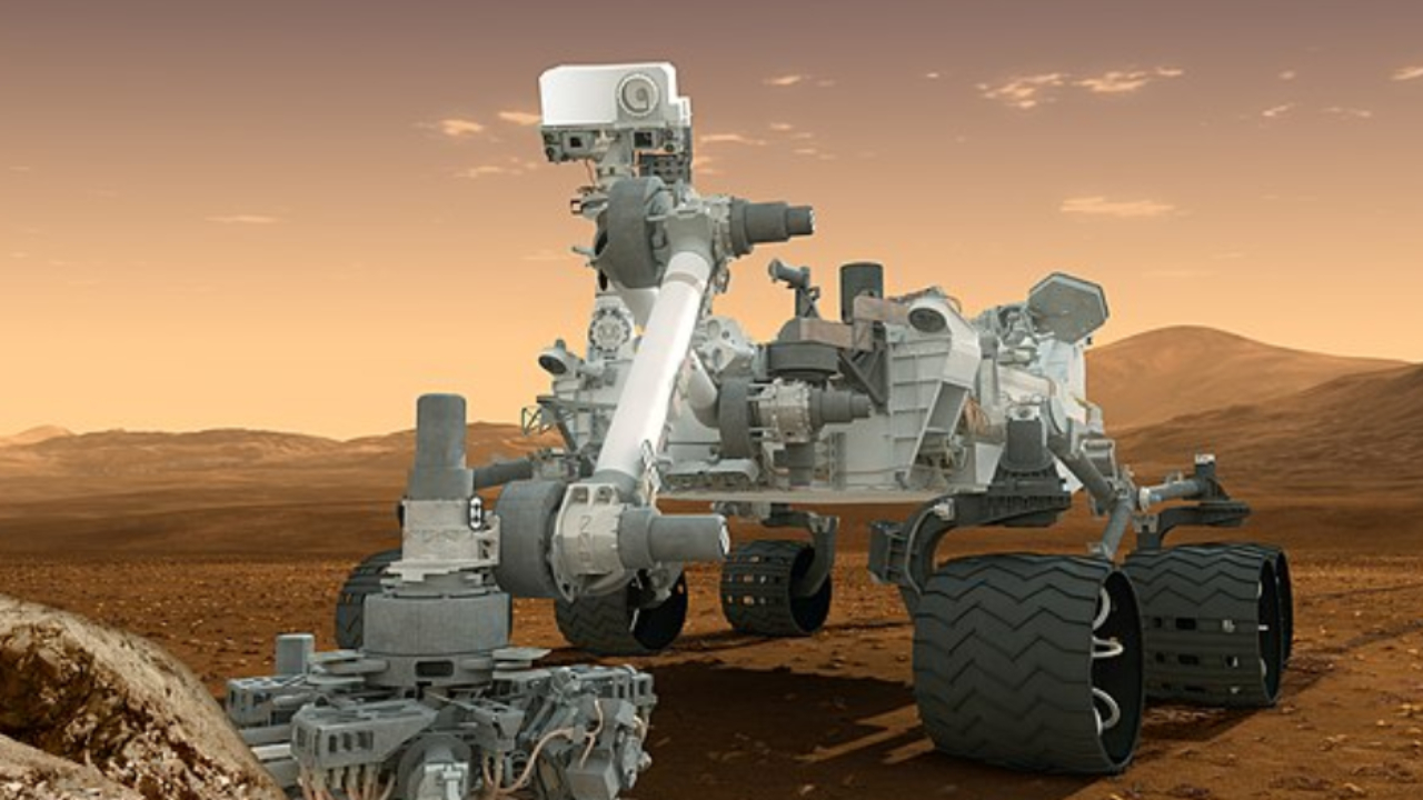 Ilustração da NASA de divulgação do rover Curiosity