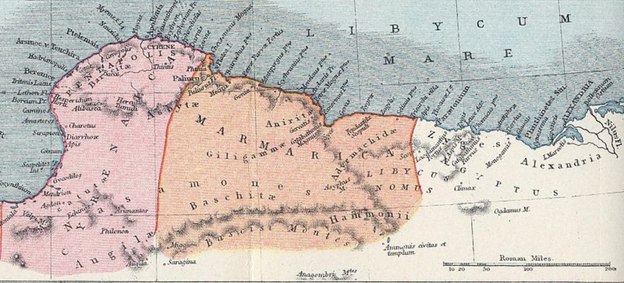 Mapa da antiga Cyrenaica