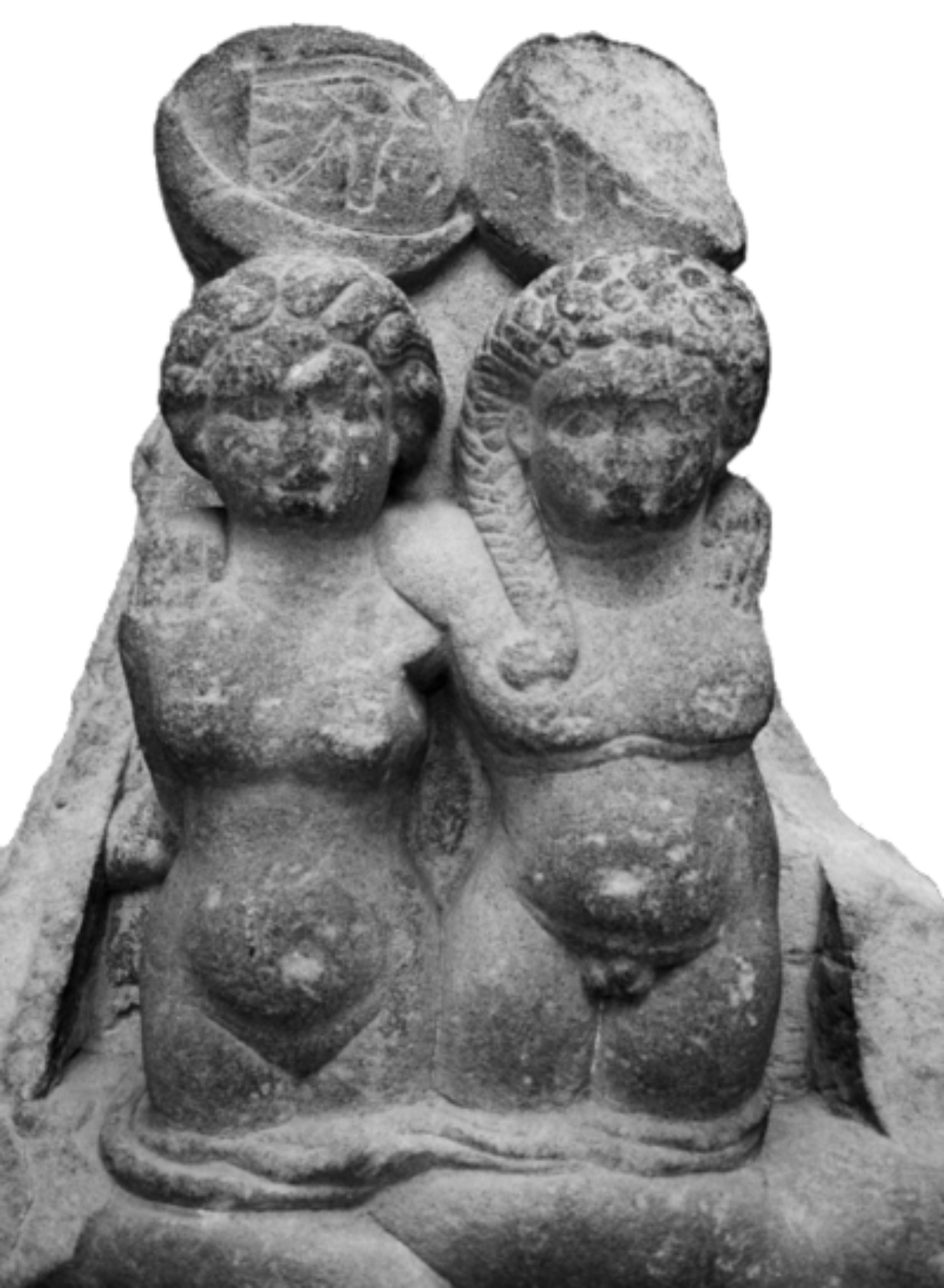 Escultura representando os gêmeos, Cleópatra Selene II e Alexandre Helios
