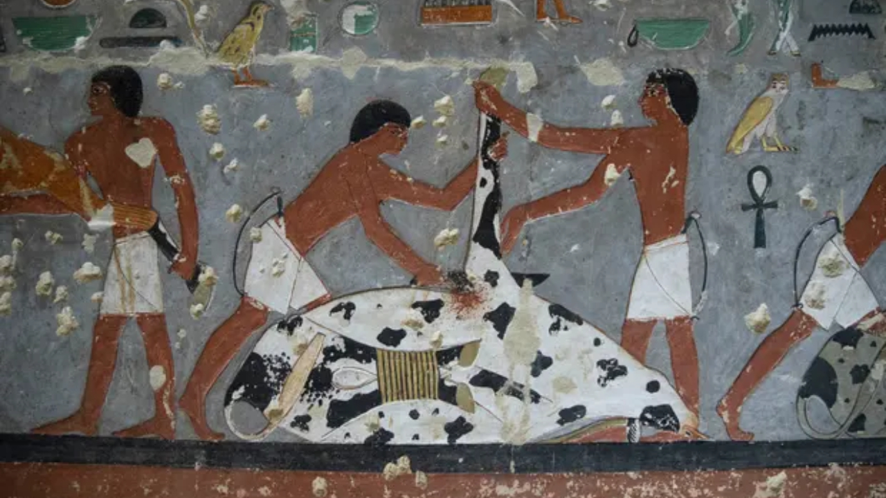 Pinturas encontradas na tumba de Khuwy