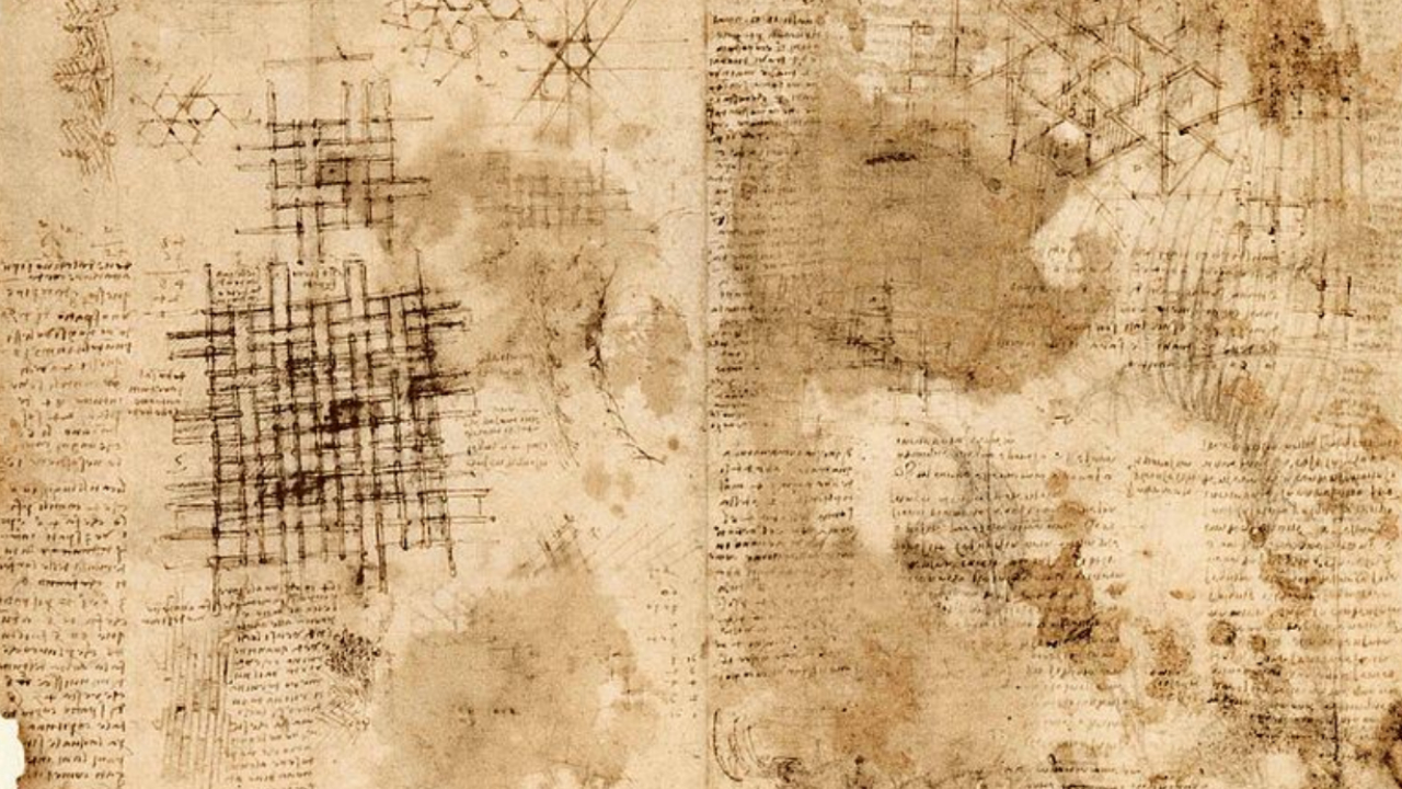 Página do 'Codex Atlanticus', de Leonardo da Vinci