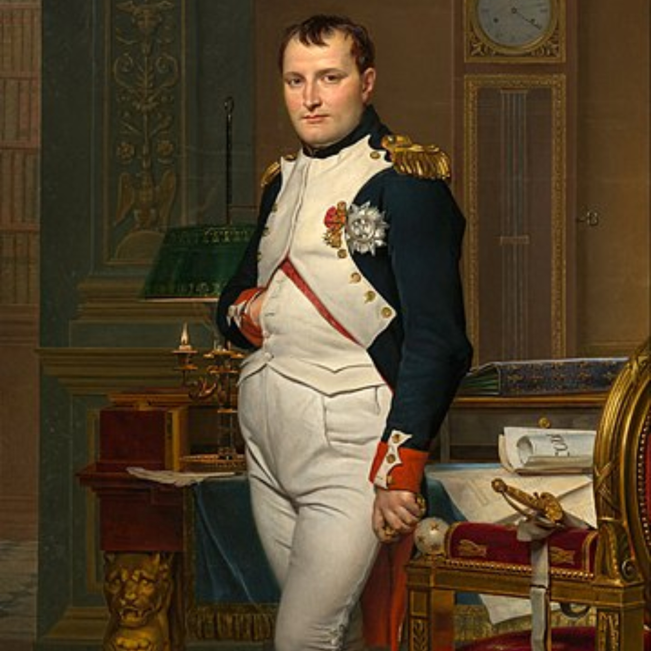 Recorte de antigo retrato de Napoleão Bonaparte