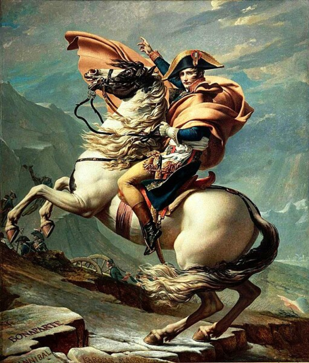 Icônico quadro de Napoleão montado em seu cavalo