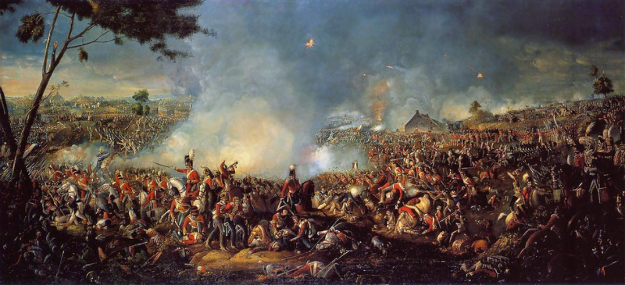 Emblemático quadro retratando a Batalha de Waterloo