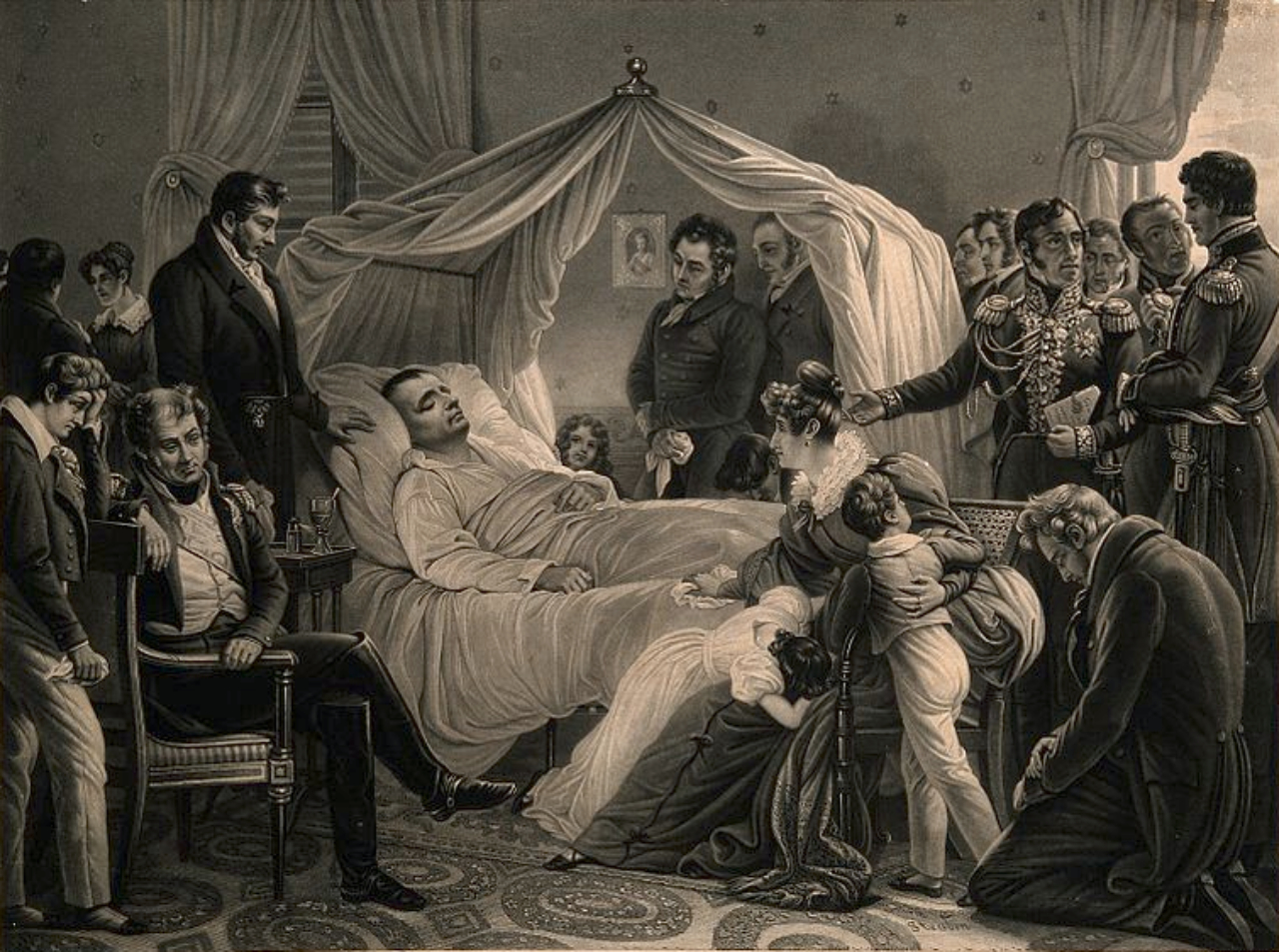 Ilustração 'A Morte de Napoleão', de 1821