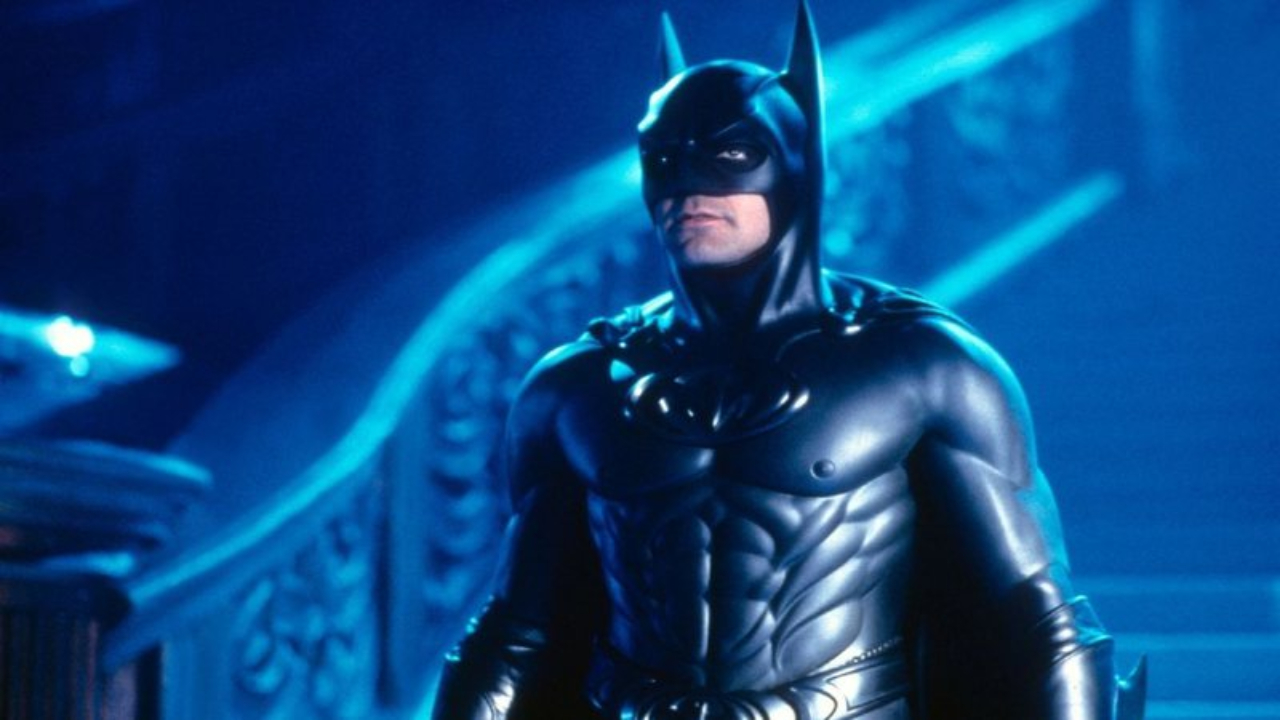 Batman de George Clooney, em 'Batman e Robin', de 1997