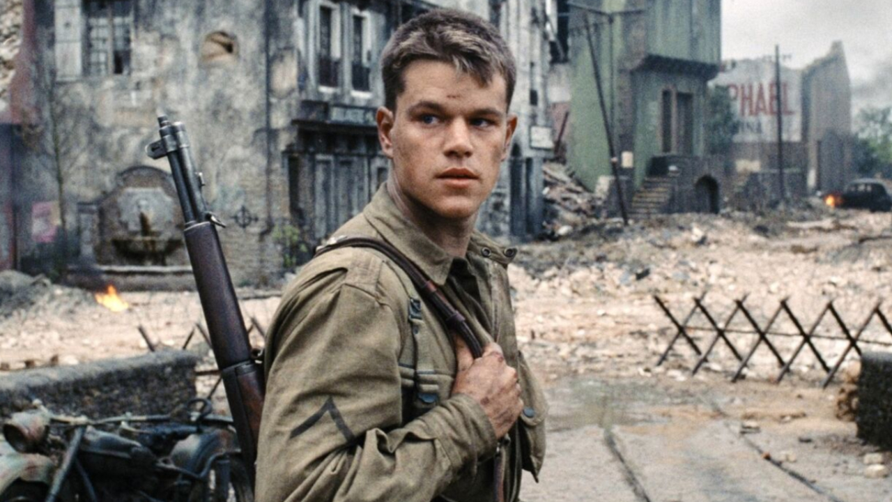 Matt Damon como o soldado James Francis Ryan, em 'O Resgate do Soldado Ryan' (1998)