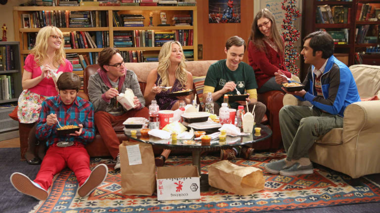 Imagem de divulgação com todo o elenco principal de 'The Big Bang Theory'