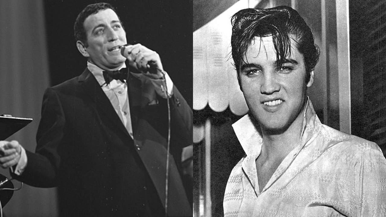 Tony Bennett e Elvis Presley quando mais jovens