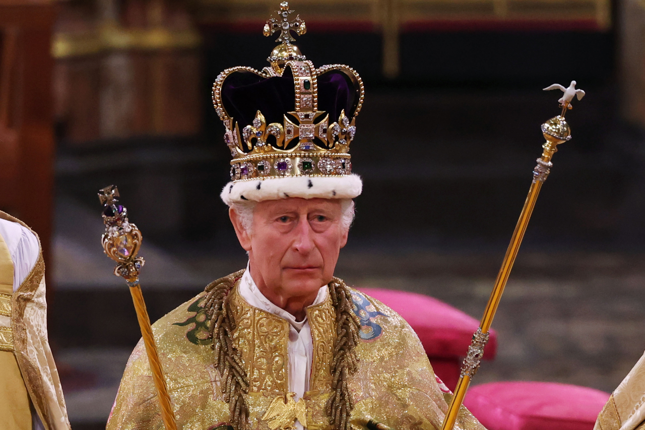 Charles III durante sua coroação, em maio de 2023, em Londres