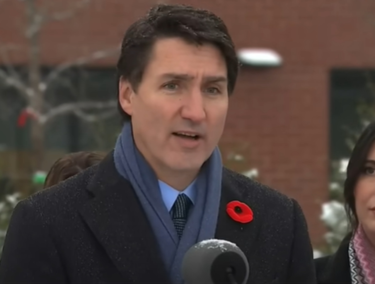 Justin Trudeau durante pronunciamento sobre incidente na Universidade Concordia