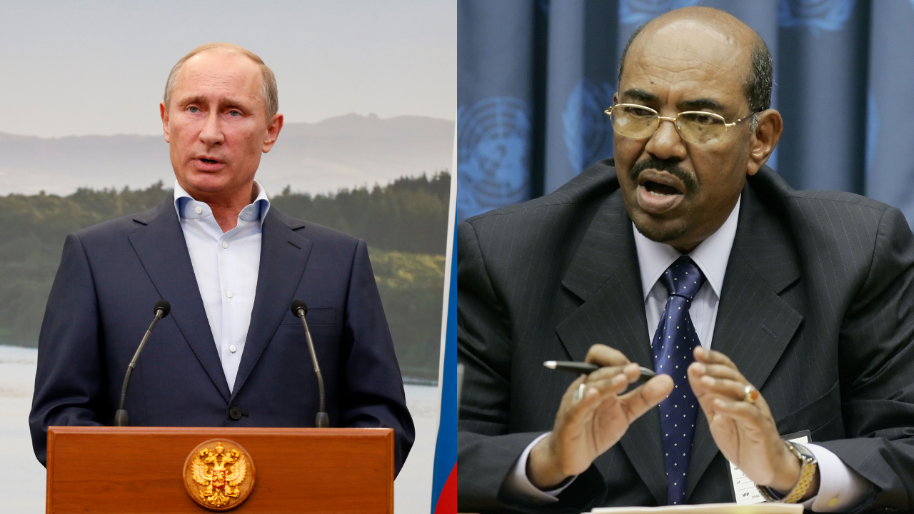 Vladimir Putin e Omar al-Bashir, respectivamente