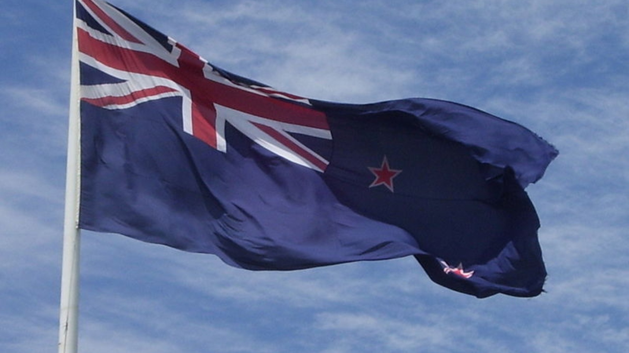 Bandeira da Nova Zelândia, país da Oceania em que a prostituição é descriminalizada desde 2003