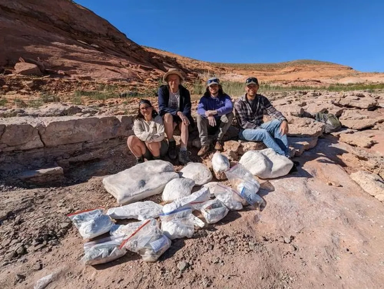 Equipe de paleontólogos responsável pelo achado recente