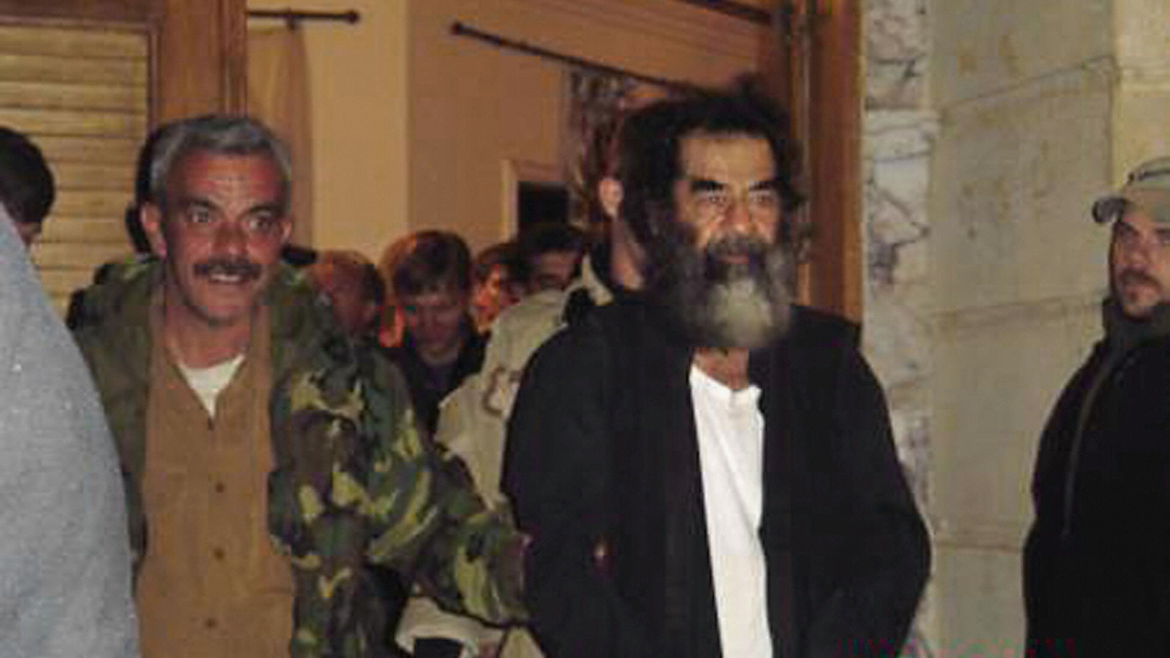 Saddam Hussein no momento de sua captura