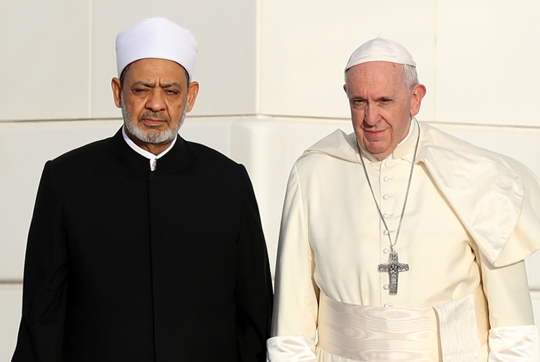 Papa Francisco e Ahmad el-Tayeb, em Abu Dhabi
