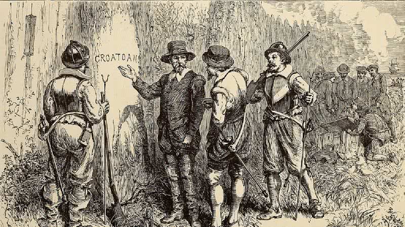 Ilustração da colônia de Roanoke - Reprodução/Wikimidea Commons